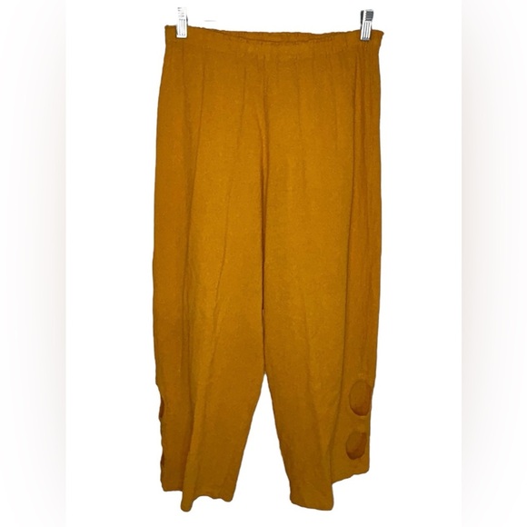 Oh My Gauze! Cloud Pant Size 1 Mustard Yellow Cropped Lightweight Lagenlook Boho - Picture 6 of 8